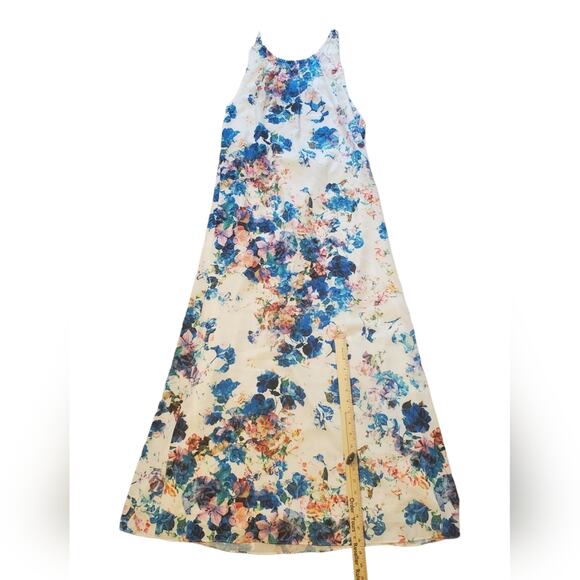 EUC Revolve Lovers + Friends White Multicolored Floral Halter Maxi Dress Sz M - Picture 7 of 12